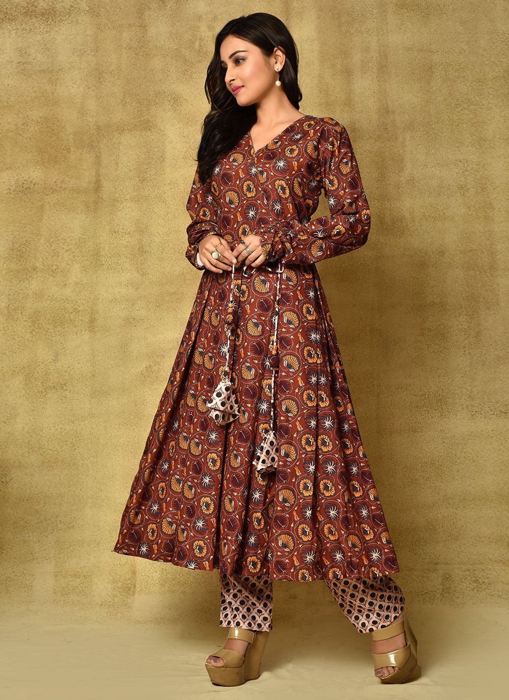 Anarkali Suit Cotton Silk Multi Colour Digital Print Salwar Kameez