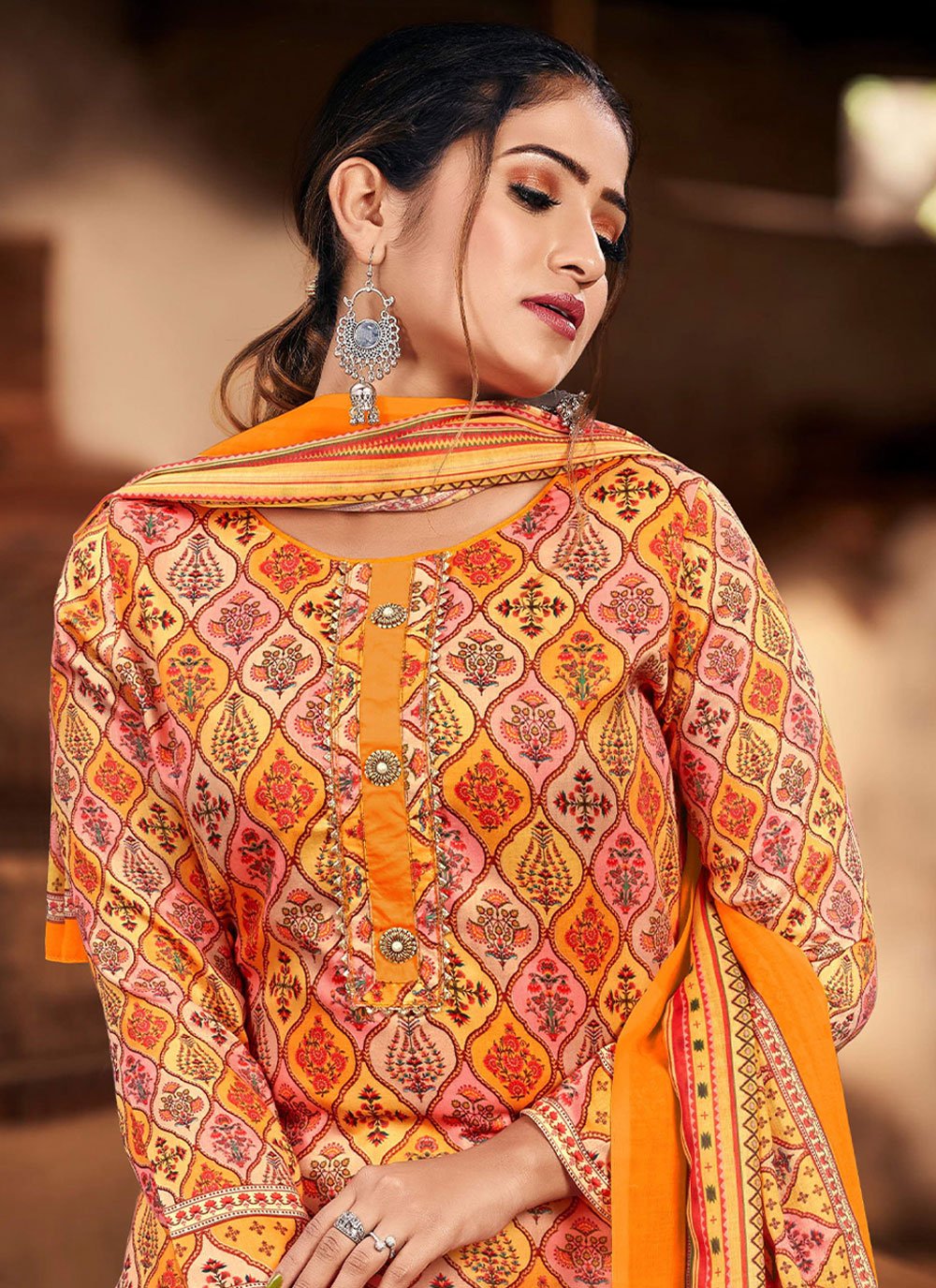 Trendy Suit Cotton Multi Colour Digital Print Salwar Kameez