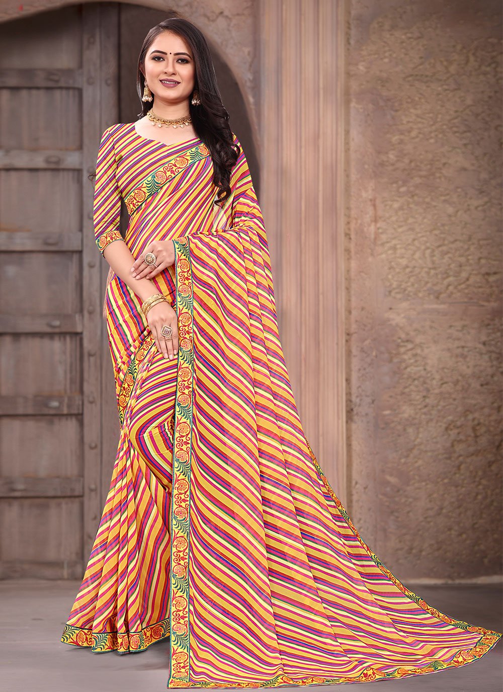 Trendy Saree Weight Less Multi Colour Digital Print Saree