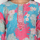 Salwar Suit Muslin Aqua Blue Digital Print Salwar Kameez