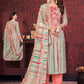 Pant Style Suit Muslin Grey Orange Digital Print Salwar Kameez