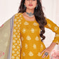 Salwar Suit Pashmina Mustard Digital Print Salwar Kameez