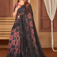 Contemporary Net Black Digital Print Saree