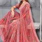 Trendy Saree Net Peach Digital Print Saree