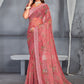 Trendy Saree Net Peach Digital Print Saree