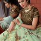 A Line Lehenga Organza Silk Sea Green Digital Print Lehenga Choli