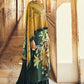 Palazzo Salwar Suit Velvet Green Digital Print Salwar Kameez