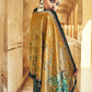 Palazzo Salwar Suit Velvet Green Digital Print Salwar Kameez