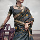 Contemporary Silk Grey Digital Print Saree