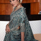 Classic Pashnima Silk Teal Digital Print Saree