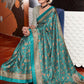 Classic Pashnima Silk Turquoise Digital Print Saree