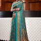 Classic Pashnima Silk Turquoise Digital Print Saree