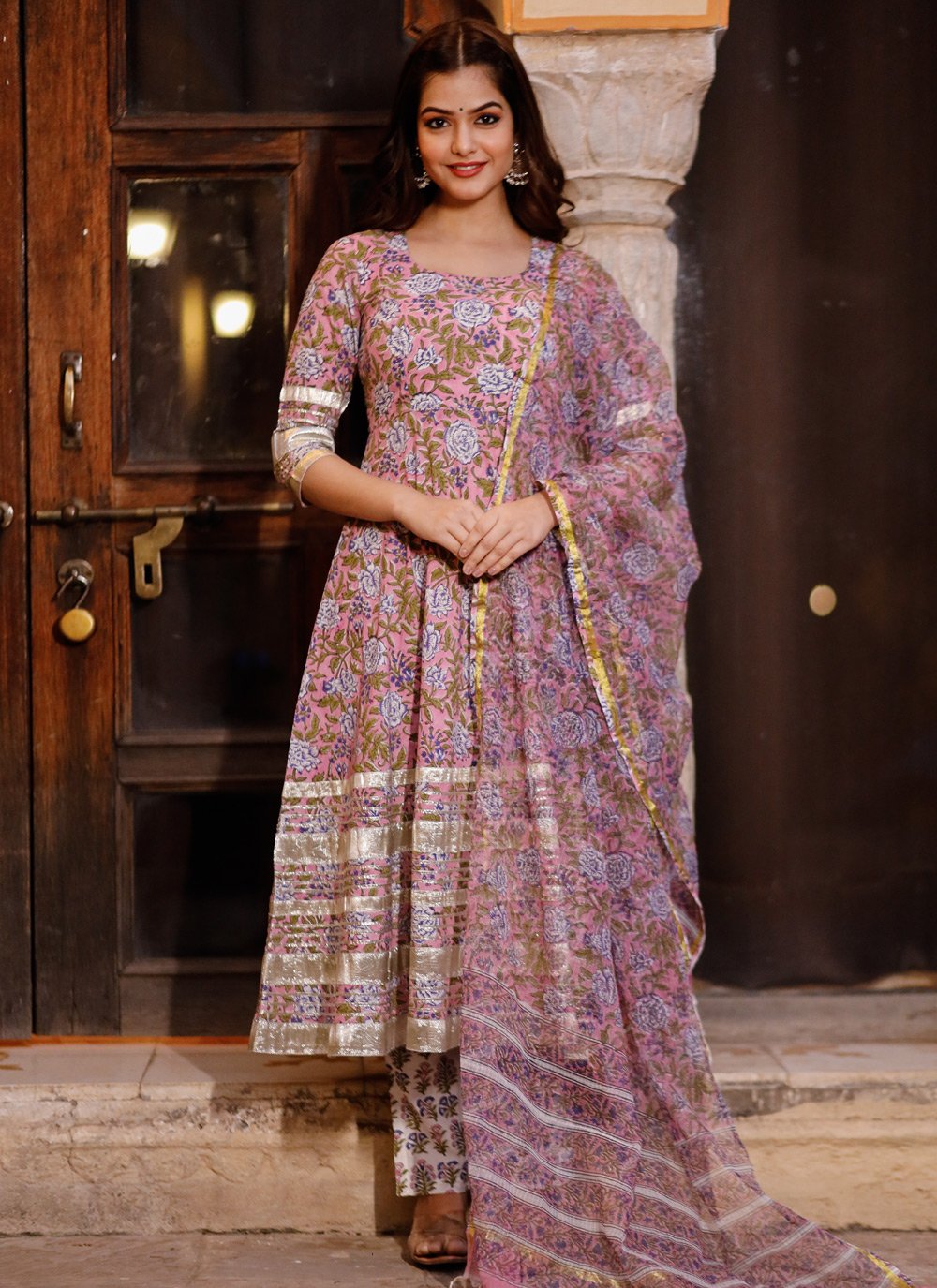 Pant Style Suit Cotton Pink Digital Print Salwar Kameez