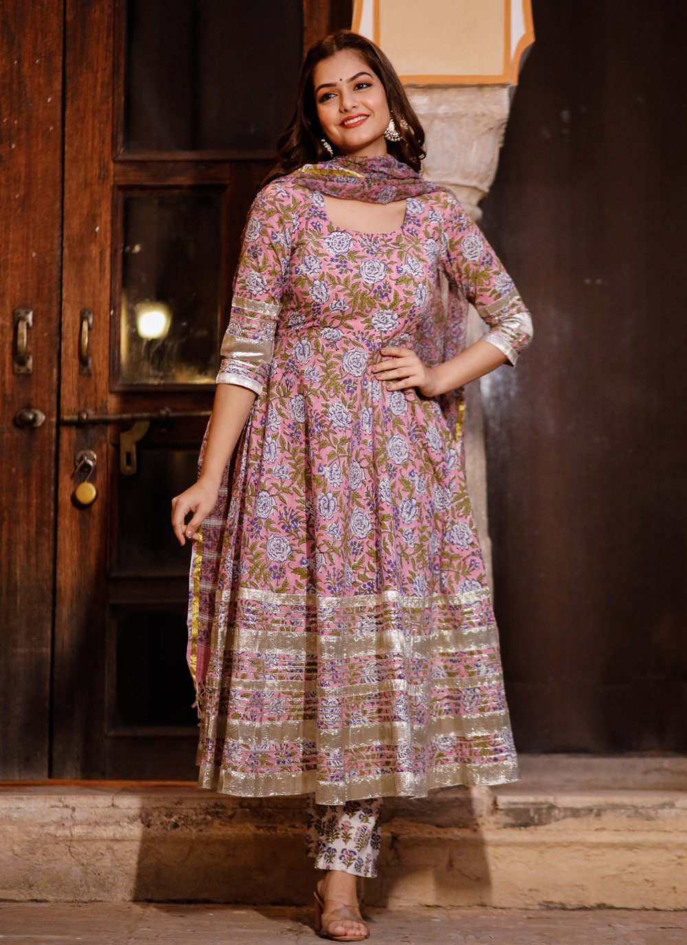 Pant Style Suit Cotton Pink Digital Print Salwar Kameez