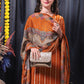 Palazzo Salwar Suit Pure Georgette Orange Digital Print Salwar Kameez