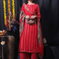 Palazzo Salwar Suit Pure Georgette Red Digital Print Salwar Kameez