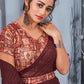 Contemporary Rangoli Maroon Digital Print Saree