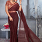 Contemporary Rangoli Maroon Digital Print Saree