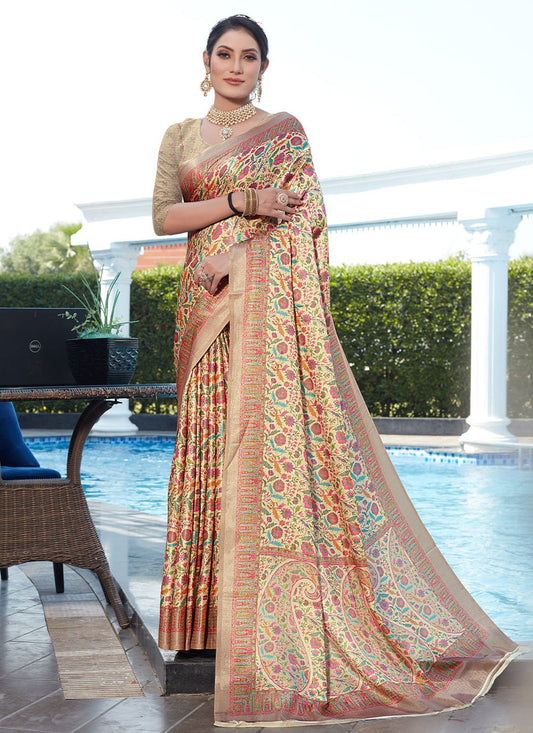 Classic Pashnima Silk Multi Colour Digital Print Saree