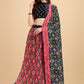 A Line Lehenga Satin Black Pink Digital Print Lehenga Choli