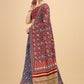 A Line Lehenga Satin Blue Digital Print Lehenga Choli