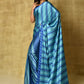 Classic Satin Blue Digital Print Saree