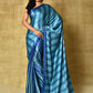 Classic Satin Blue Digital Print Saree