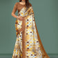 Trendy Saree Satin Brown Digital Print Saree