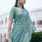 Casual Linen Sea Green Digital Print Saree