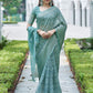 Casual Linen Sea Green Digital Print Saree