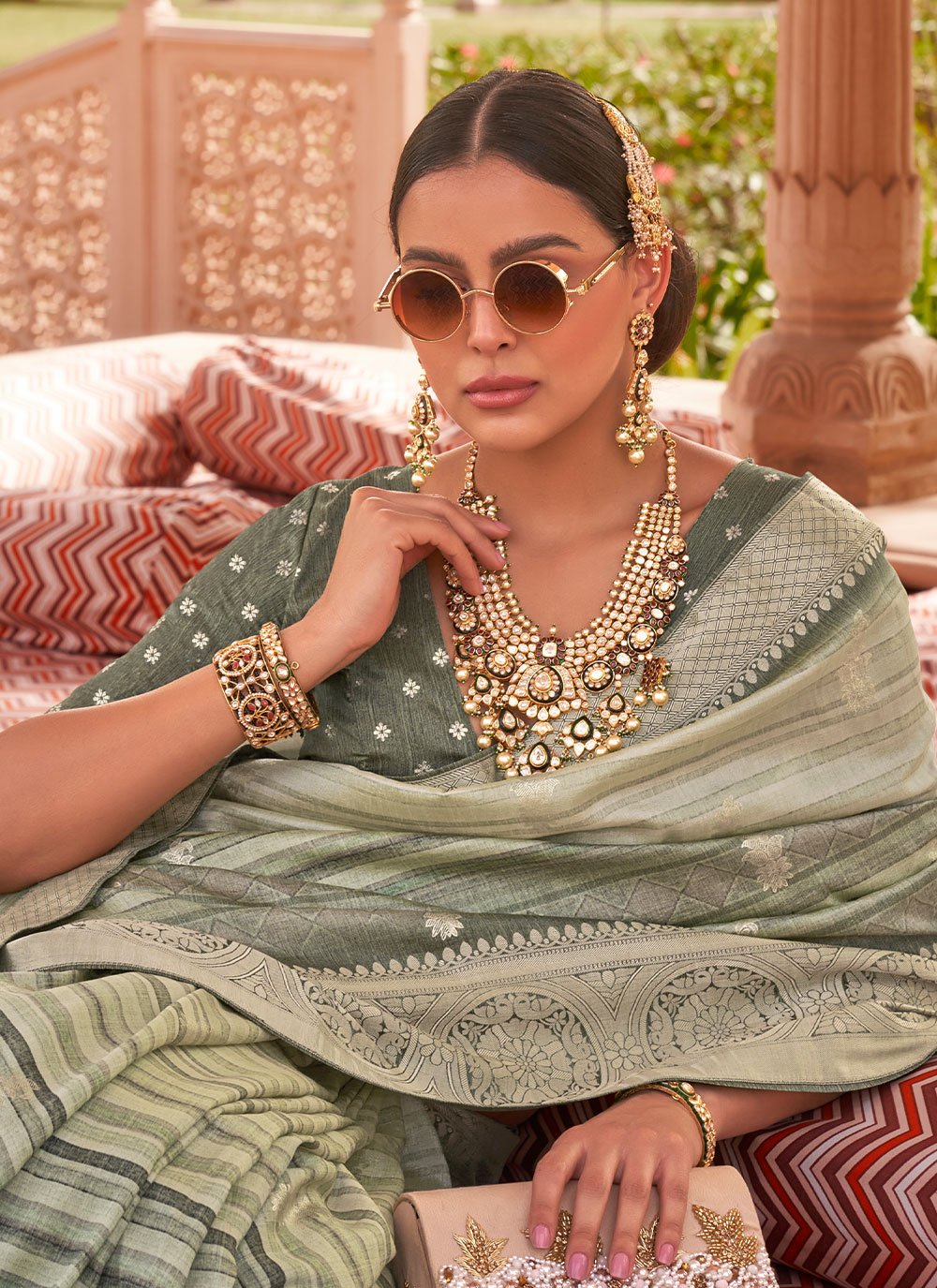 Trendy Saree Silk Sea Green Digital Print Saree