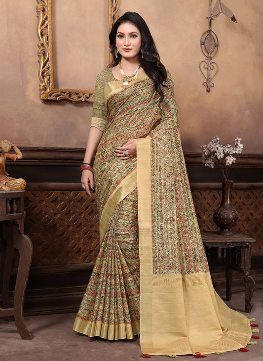 Contemporary Silk Multi Colour Digital Print Saree