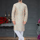 Kurta Pyjama Silk Multi Colour Digital Print Mens