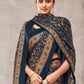 Classic Pashmina Teal Digital Print Saree