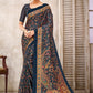 Classic Pashmina Teal Digital Print Saree