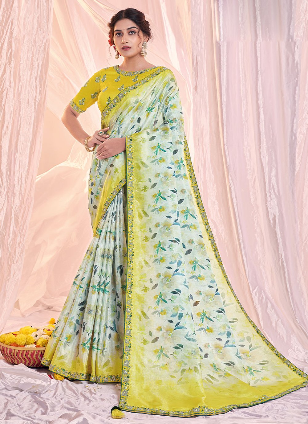 Trendy Saree Tissue Multi Colour Digital Print Saree