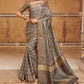 Trendy Saree Silk Brown Digital Print Saree
