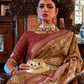 Traditional Saree Tussar Silk Mustard Digital Print Saree