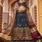 A Line Lehenga Silk Blue Digital Print Lehenga Choli