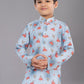 Kurta Pyjama Polyester Grey Digital Print Kids