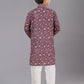 Kurta Pyjama Polyester Purple Digital Print Kids