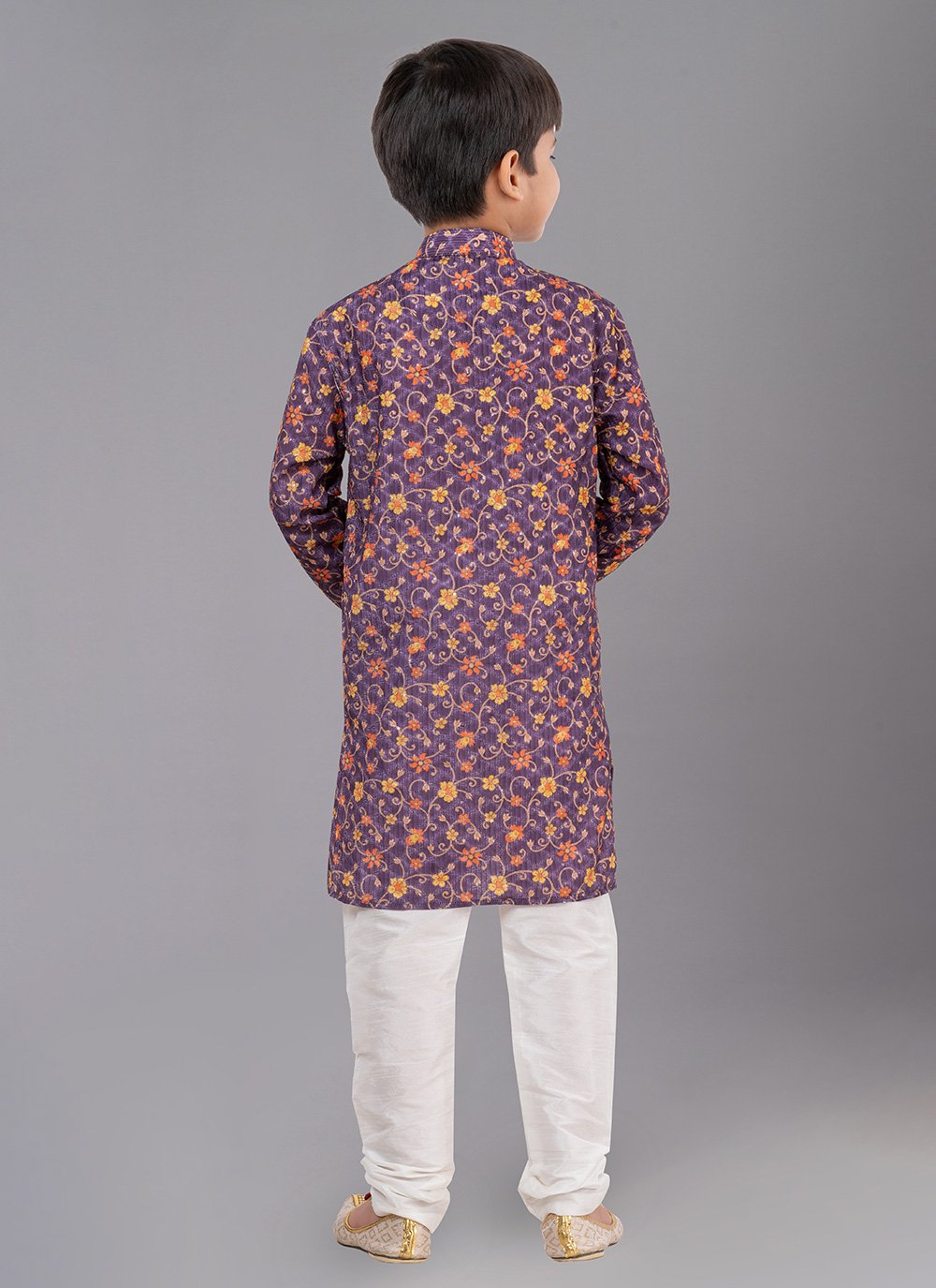 Kurta Pyjama Polyester Purple Digital Print Kids