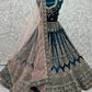 A Line Lehenga Velvet Teal Diamond Lehenga Choli