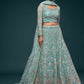 Lehenga Choli Net Aqua Blue Dori Work Lehenga Choli