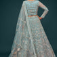 Lehenga Choli Net Aqua Blue Dori Work Lehenga Choli