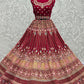 A Line Lehenga Velvet Rani Dori Work Lehenga Choli