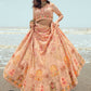 Lehenga Choli Georgette Peach Dori Work Lehenga Choli