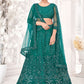 A Line Lehenga Net Green Embroidered Lehenga Choli