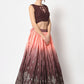 A Line Lehenga Chinon Silk Brown Embroidered Lehenga Choli