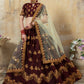 A Line Lehenga Silk Maroon Dori Work Lehenga Choli